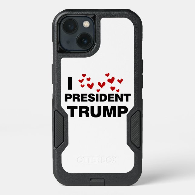 I Love President Trump Hearts Otterbox iPhone Case (Back)