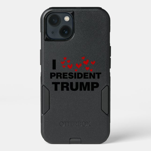 I Love President Trump Hearts Otterbox iPhone Case (Back)
