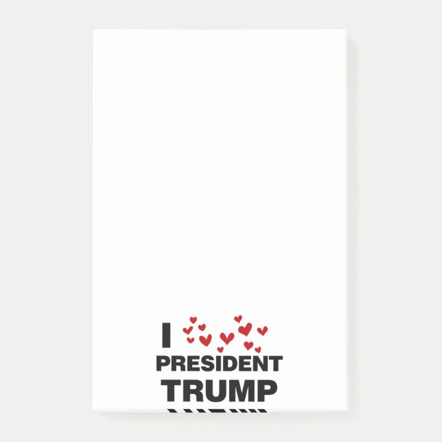 I Love President Trump Hearts Post-it Notes (Front)
