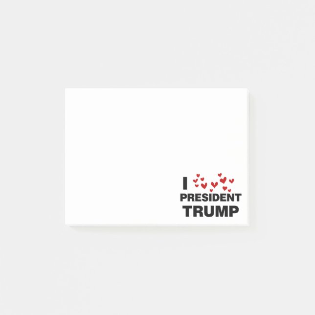 I Love President Trump Hearts Post-it Notes (Front)
