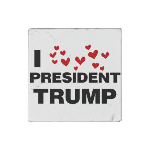 I Love President Trump Hearts Stone Magnet