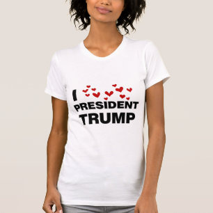 I Love President Trump Hearts T-Shirt