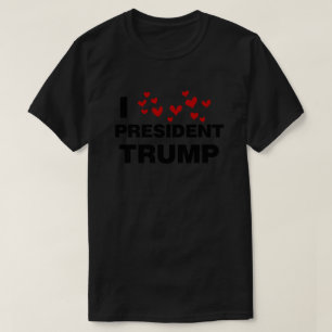 I Love President Trump Hearts T-Shirt