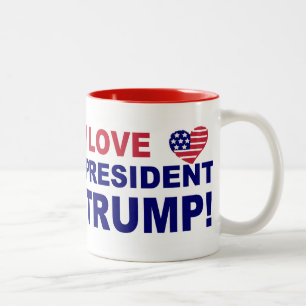 I Love President Trump Two-Tone Coffee Mug