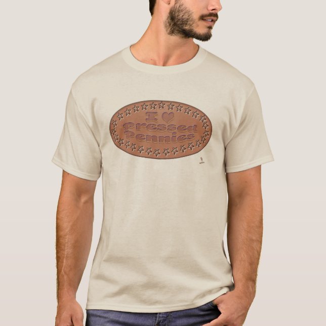 I Love Pressed Pennies Fun Hobby Logo T-Shirt (Front)