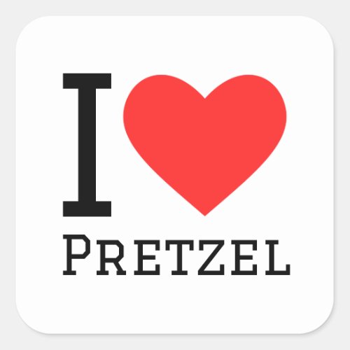 I love pretzel  square sticker
