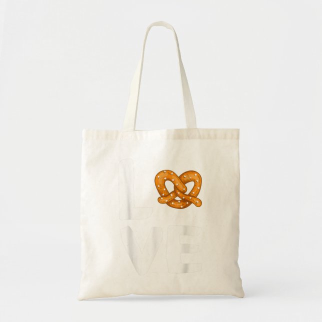 I Love Pretzels for Pretzel Day Funny Office Wear Tote Bag (Front)