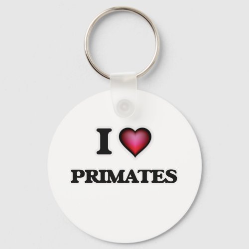 I Love Primates Keychain