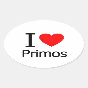 I Love Primos Oval Sticker