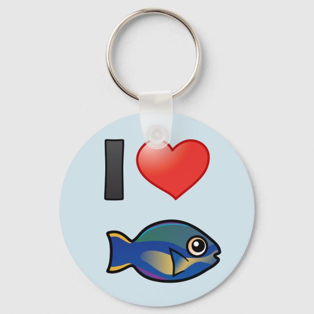 I Love Princess Parrotfish Keychain (Front)