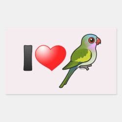 I Love Princess Parrots Rectangle Sticker