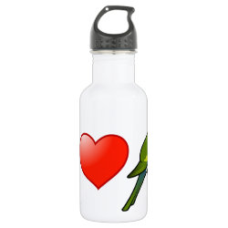 I Love Princess Parrots Water Bottle (24 oz)