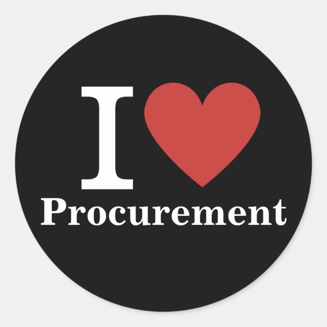 I ❤️ Love Procurement (for Employees) CUSTOM Classic Round Sticker (Front)