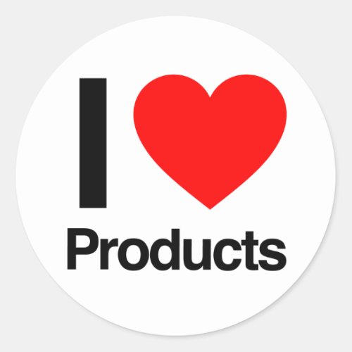 i love products classic round sticker