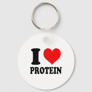 I Love Protein Keychain