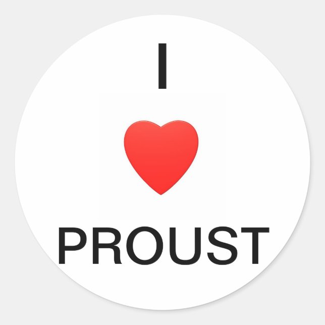 I Love Proust Classic Round Sticker (Front)
