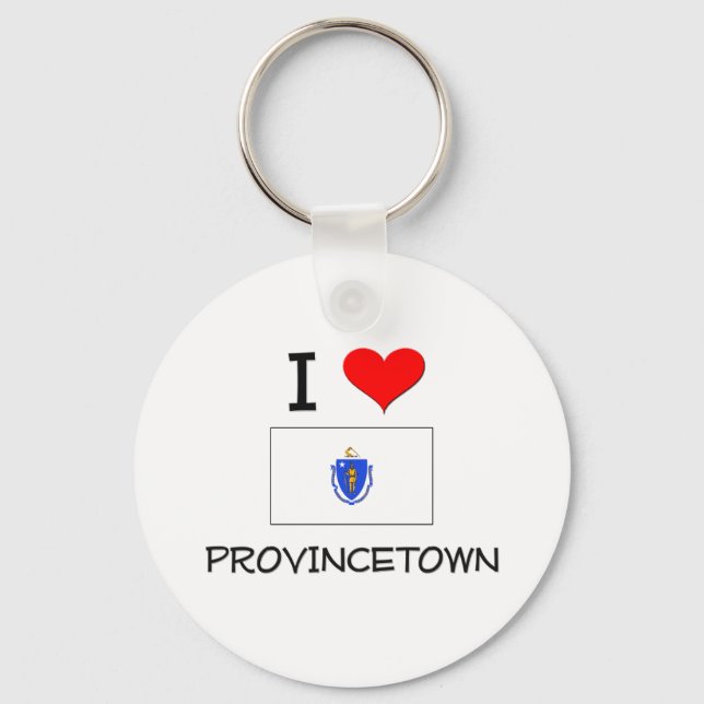 I Love Provincetown Massachusetts Keychain (Front)