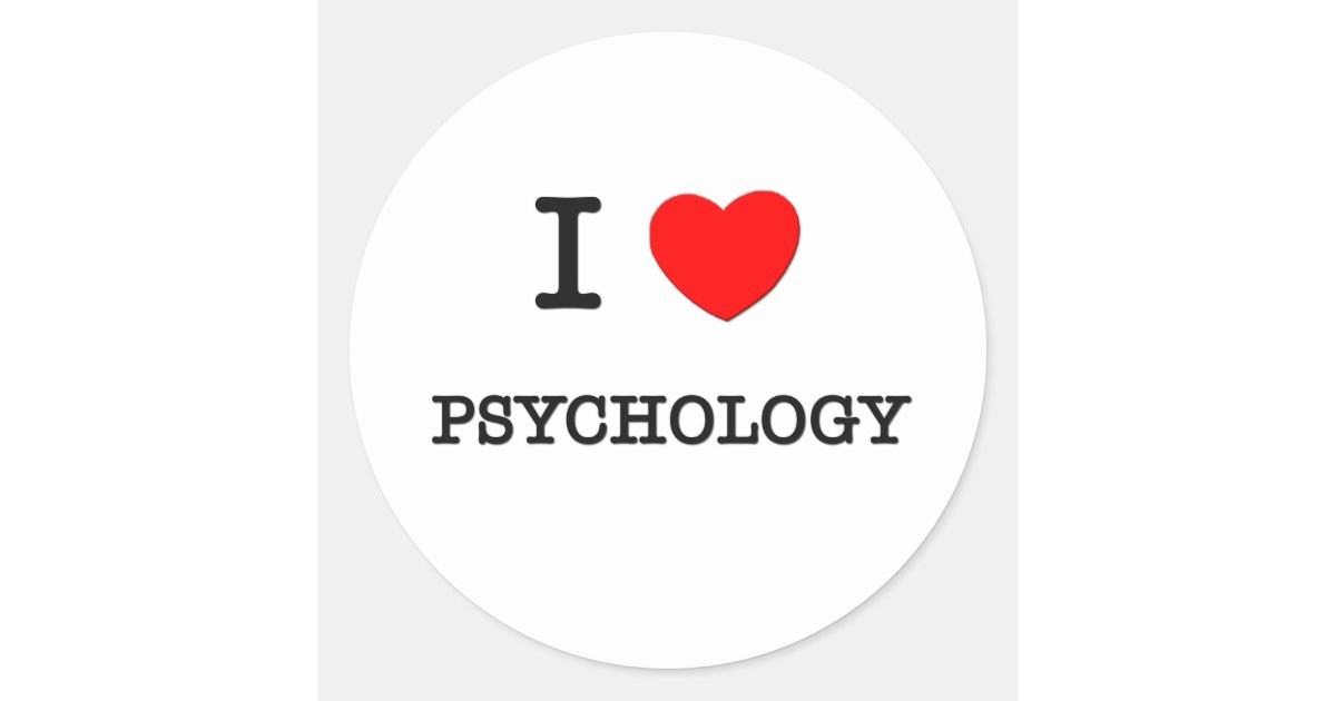 I Love PSYCHOLOGY Classic Round Sticker | Zazzle