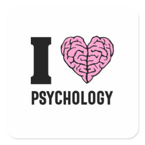 I Love Psychology Square Sticker