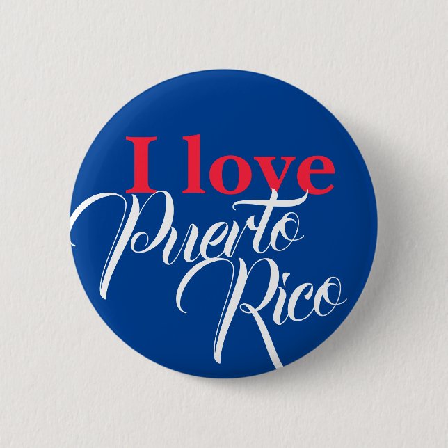 I love Puerto Rico Button (Front)