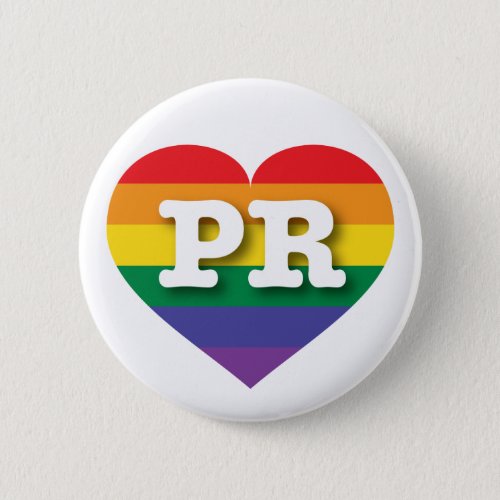 I love Puerto Rico Gay Pride Rainbow Heart Button
