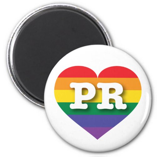 I love Puerto Rico Gay Pride Rainbow Heart Magnet