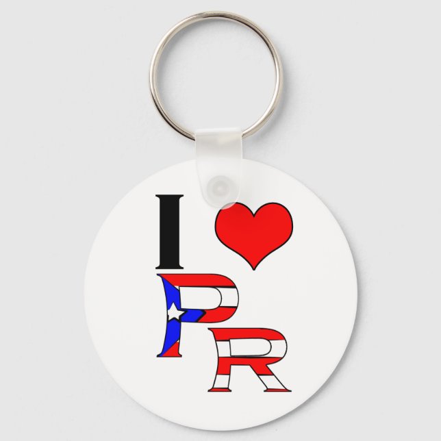 I Love Puerto Rico Keychain (Front)
