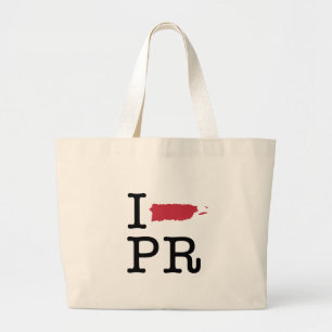 I Love Puerto Rico Large Tote Bag