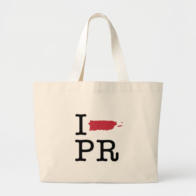 I Love Puerto Rico Large Tote Bag (Front)