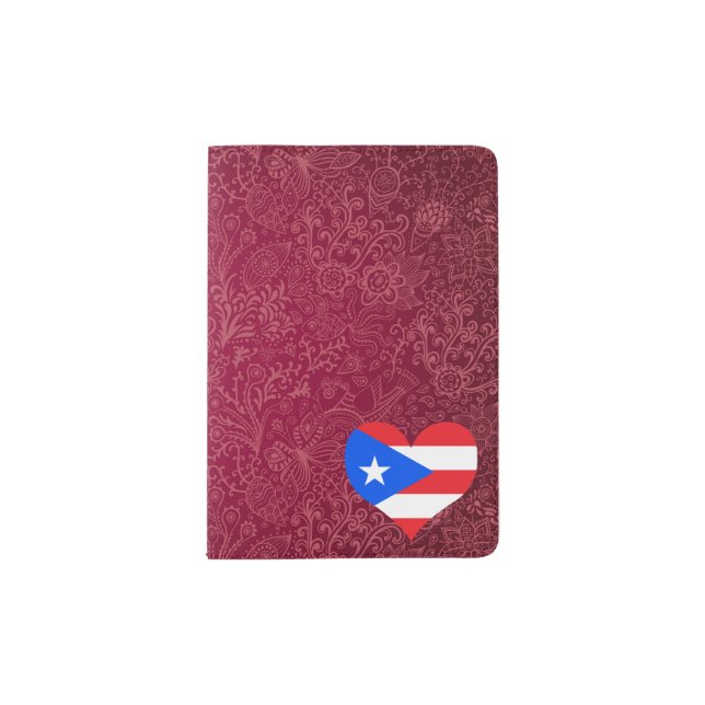 I Love Puerto+Rico Passport Holder (Front)