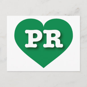I love Puerto Rico - PR green heart Postcard