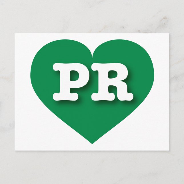 I love Puerto Rico - PR green heart Postcard (Front)