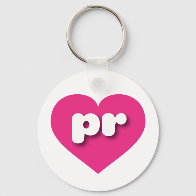 I love Puerto Rico - pr hot pink heart Keychain (Front)