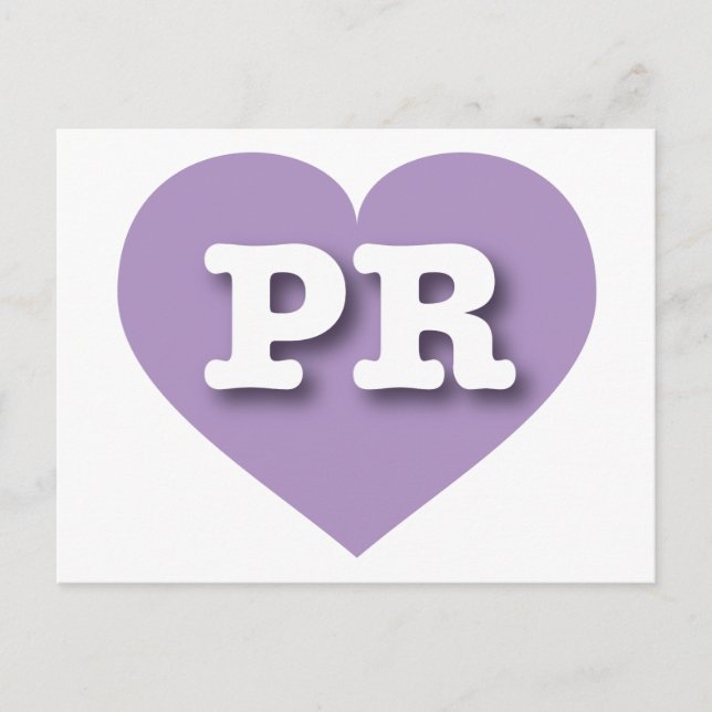 I love Puerto Rico - PR lavender heart Postcard (Front)
