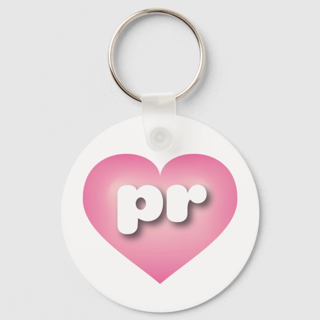 I love Puerto Rico - pr pink fade heart Keychain (Front)