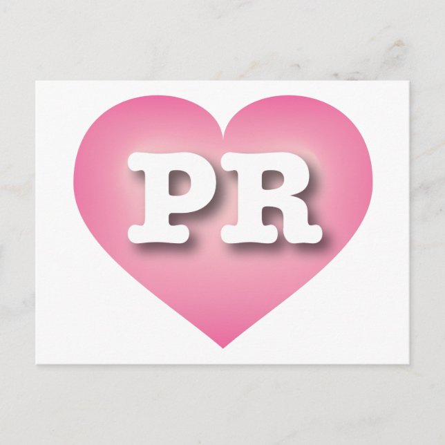 I love Puerto Rico - PR pink fade heart Postcard (Front)