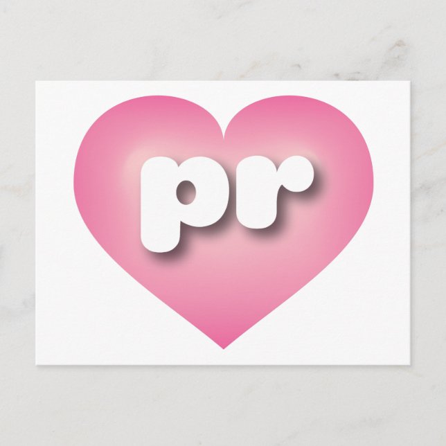 I love Puerto Rico - pr pink fade heart Postcard (Front)
