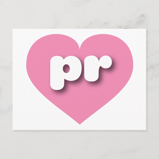 I love Puerto Rico - pr pink heart Postcard (Front)