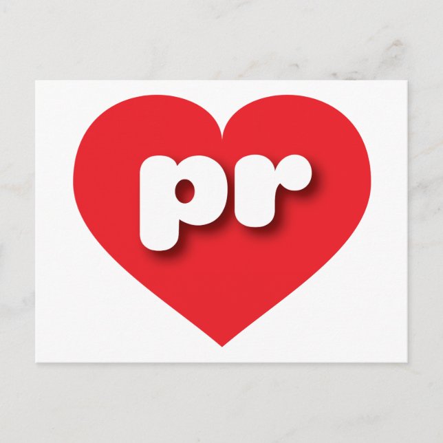 I love Puerto Rico - pr red heart Postcard (Front)