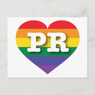 I Love Puerto Rico Rainbow Heart Postcard