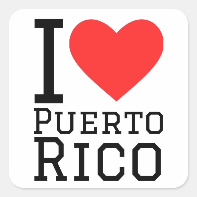I love Puerto Rico  Square Sticker (Front)