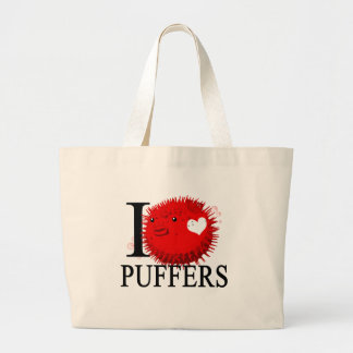 I Love Puffers Tote Bags