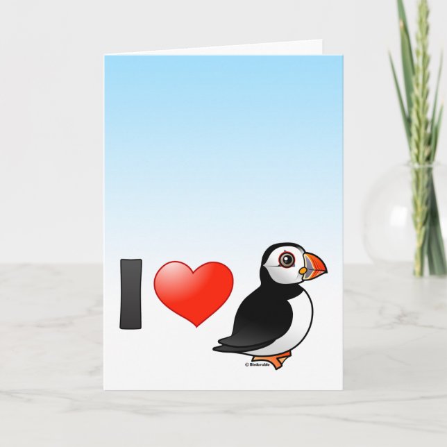 I Love Puffins Card (Front)