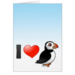 I Love Puffins Greeting Card