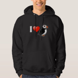 I Love Puffins Men's Basic Hooded Sweatshirt