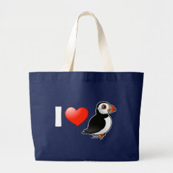 I Love Puffins Jumbo Tote Bag
