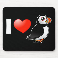 I Love Puffins Mousepad