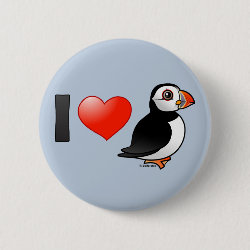 I Love Puffins Round Button