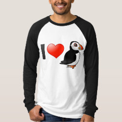 I Love Puffins Men's Canvas Long Sleeve Raglan T-Shirt