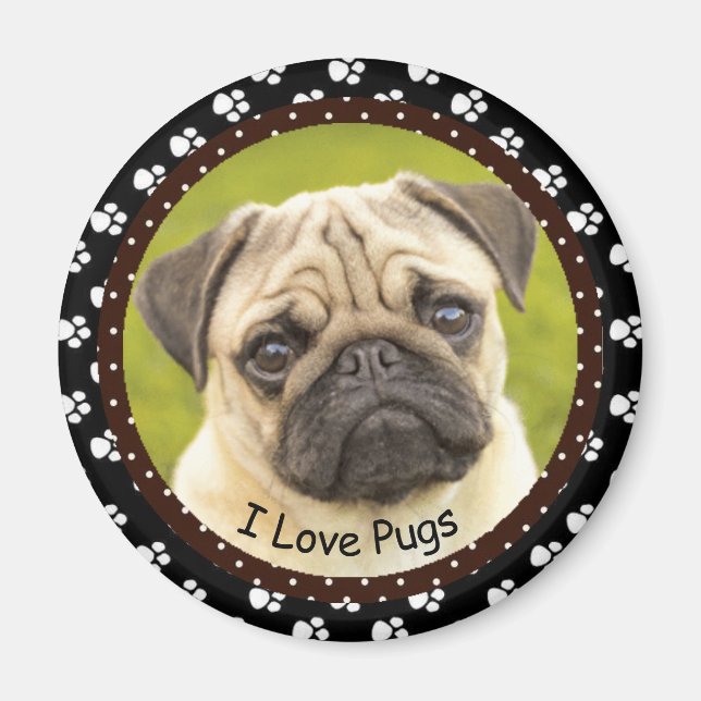I love Pugs  2  Magnet (Front)